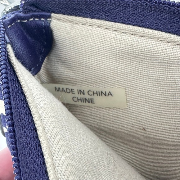 Coach Legacy Zebra Print Canvas Leather Trim Crossbody Bag Purse Purple 23410 - Picture 7 of 13